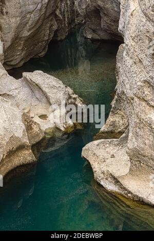 Amazing river and canyon landscape from Koprulu Canyon in Manavgat, Antalya, Turkey. Rafting tourism. Koprucay Stock Photo