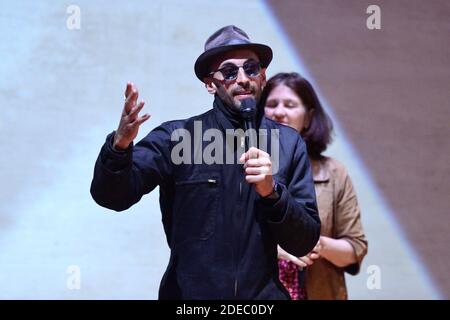 JR attending the 'JR au Louvre & Le Secret de la Grande Pyramide ...