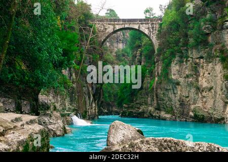 Amazing river landscape from Koprulu Canyon in Manavgat, Antalya, Turkey. Stock Photo