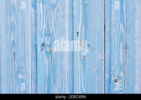 Old wooden light blue background or texture, part of rustic fence Stock Photo