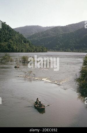 1970s Photo (1973) -  The mouth of the Kanawha River at Gauley Bridge Stock Photo