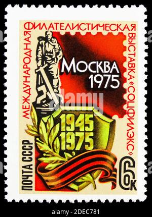 MOSCOW, RUSSIA - OCTOBER 25, 2020: Postage stamp printed in Soviet Union devoted to International Stamp Exhibition 'Socphilex-75', serie, circa 1975 Stock Photo