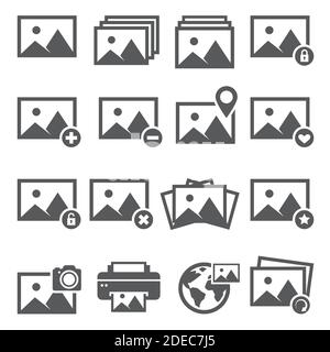Image icon set on white background Stock Vector