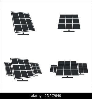 Set of objects on the theme of solar energy Stock Vector