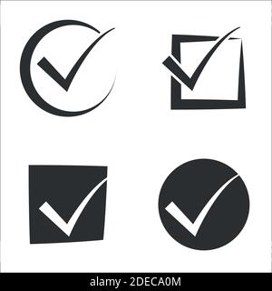 Set of objects on the theme of check mark Stock Vector