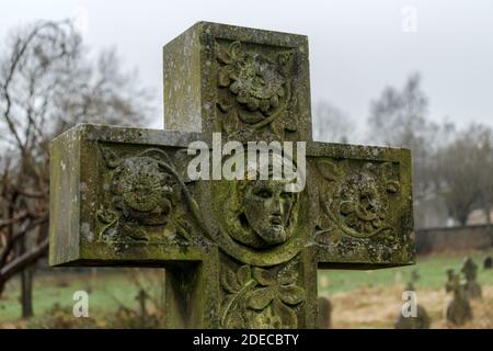 Victorian gravestone at Blackburn Cemetery. Stock Photo