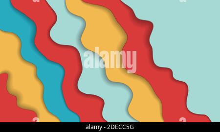 Pastel colorful wavy abstract background for design. vector illustration Stock Vector