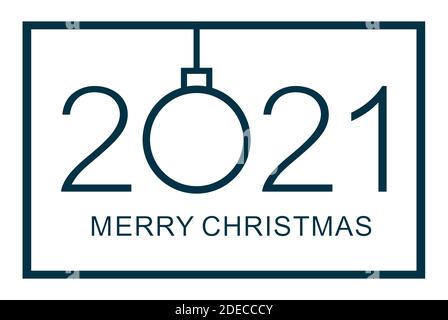 Merry Christmas design template. Merry Christmas 2021. Isolated vector illustration on white background. Stock Vector