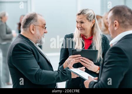 close up. two businessmen shaking hands with each other. Stock Photo