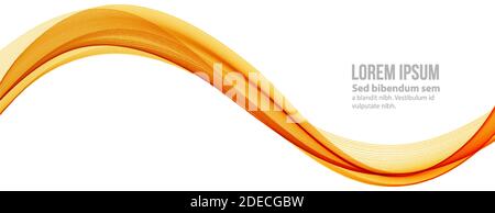 Vector orange abstract wave design element. Smoke lines Stock Vector