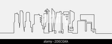 City landscapes line vector illustration Stock Vector