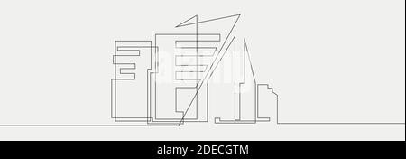 City landscapes line vector illustration Stock Vector