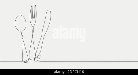 Fork, Knife and Spoon on white background Stock Vector