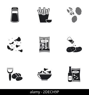 Icons for theme potato? White background Stock Vector