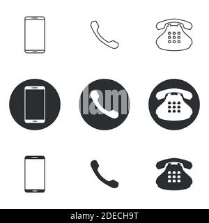 Icons for theme phone Stock Vector