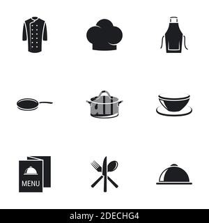 Icons for theme Chef. White background Stock Vector