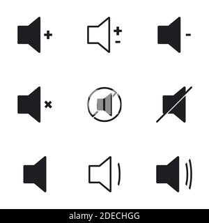 Audio Speaker Volume Icons. White background Stock Vector
