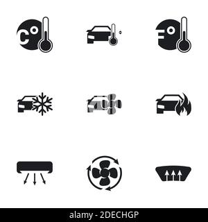 Icons for theme air conditioning. White background Stock Vector