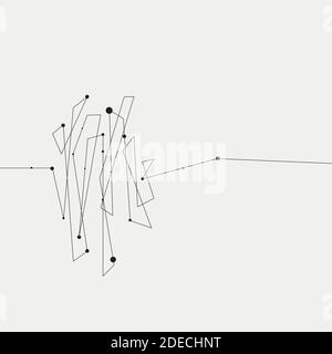 geometric form with lines and dots Stock Vector