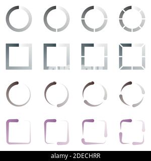 Interface preloaders design elements icons on white background Stock Vector