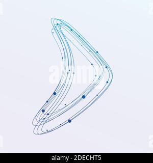 geometric form with lines and dots Stock Vector