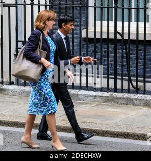 Nicky Morgan, Baroness Morgan of Cotes, Rishi Sunak, Chancellor of the Exchequer, British Conservative Party politician, in Downing Street, London, Stock Photo