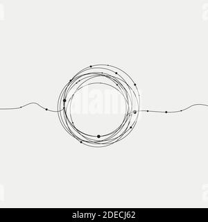 geometric form with lines and dots Stock Vector