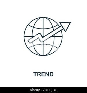 Trend icon. Line style element from business intelligence collection. Thin Trend icon for templates, infographics and more Stock Vector
