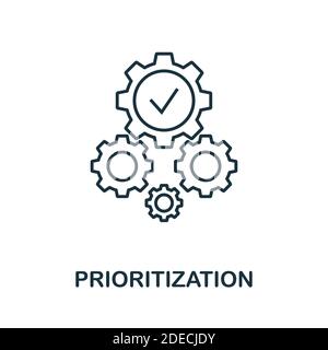 Prioritization icon. Line style element from business intelligence collection. Thin Prioritization icon for templates, infographics and more Stock Vector