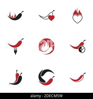 Icons for theme Chili pepper Stock Vector
