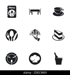 Icons for theme Cooking and kitchen.White background Stock Vector
