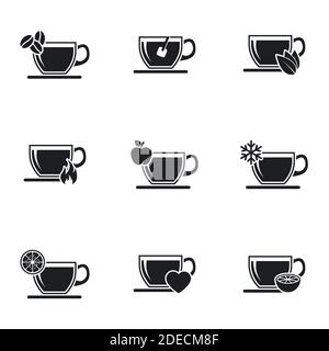 Icons for theme Tea. White background Stock Vector
