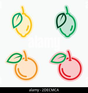 Vector illustration on a theme Fruit, lemon, lime, orange, grapefruit Stock Vector
