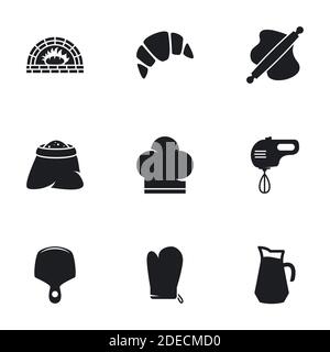 Icons for theme Bakery. White background Stock Vector