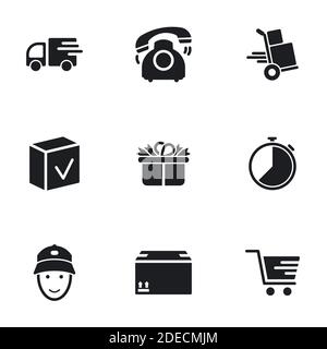 Icons for theme Logistic and delivery product. White background Stock Vector