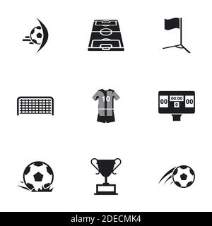 Icons for theme football, vector, icon, set. White background Stock Vector