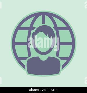 Set of simple icons on a theme Internet person, social communication,user , vector, set. White background Stock Vector