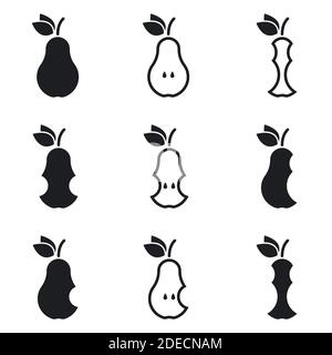 Icons for theme pear. Vector, icon, set Stock Vector