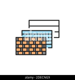 Facade covering color line icon. Pictogram for web page, mobile app, promo. Stock Vector
