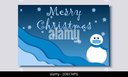 Christmas party poster design. Snowman illustration. Winter holidays background. Winter postcard. Eps10 vector Stock Vector