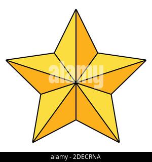 Christmas star icon isolated on white background. Gold holiday light. Vector ornament. Illustration of golden christian symbol. Xmas clipart for your Stock Vector
