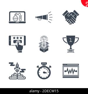 Seo and web opimization icons set Stock Vector