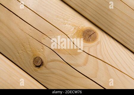 The surface of the processed wooden beam close-up. Macro. Stock Photo