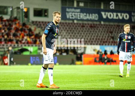 Farum, Denmark. 29th Nov, 2020. Nicolai Poulsen (6) of AGF seen during the 3F Superliga match between FC Nordsjaelland and AGF in Right to Dream Park, Farum. (Photo Credit: Gonzales Photo/Alamy Live News Stock Photo