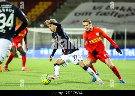 Farum, Denmark. 29th Nov, 2020. Albert Groenbaek (27) of AGF seen during the 3F Superliga match between FC Nordsjaelland and AGF in Right to Dream Park, Farum. (Photo Credit: Gonzales Photo/Alamy Live News Stock Photo