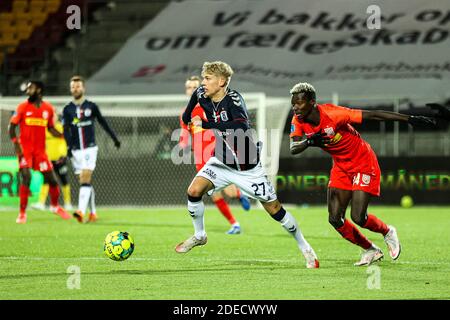 Farum, Denmark. 29th Nov, 2020. Albert Groenbaek (27) of AGF seen during the 3F Superliga match between FC Nordsjaelland and AGF in Right to Dream Park, Farum. (Photo Credit: Gonzales Photo/Alamy Live News Stock Photo