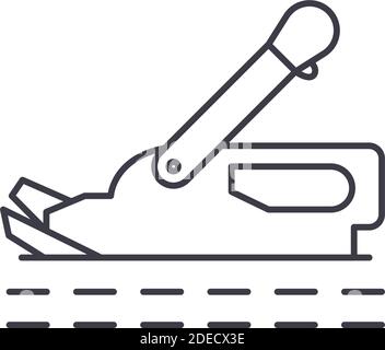 Handheld scissors icon, linear isolated illustration, thin line vector, web design sign, outline concept symbol with editable stroke on white Stock Vector