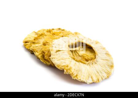 dried pineapple rings isolated on white background Stock Photo