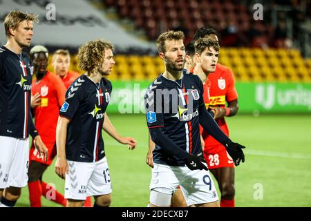 Farum, Denmark. 29th Nov, 2020. Patrick Mortensen (9) of AGF seen during the 3F Superliga match between FC Nordsjaelland and AGF in Right to Dream Park, Farum. (Photo Credit: Gonzales Photo/Alamy Live News Stock Photo