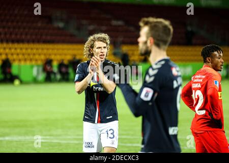 Farum, Denmark. 29th Nov, 2020. Alexander Munksgaard (13) of AGF seen during the 3F Superliga match between FC Nordsjaelland and AGF in Right to Dream Park, Farum. (Photo Credit: Gonzales Photo/Alamy Live News Stock Photo